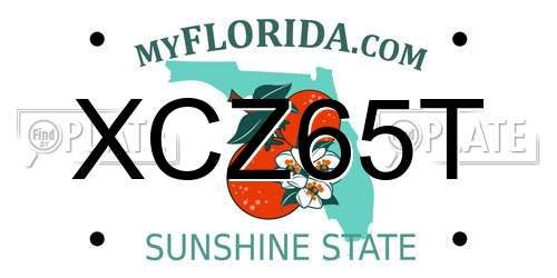 XCZ65T Florida License Plate