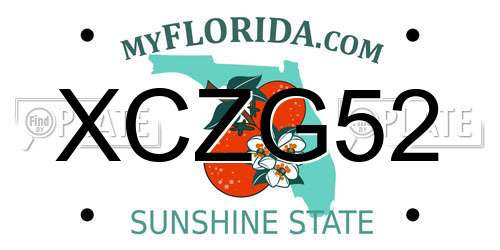 XCZG52 Florida License Plate