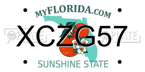 XCZG57 Florida License Plate