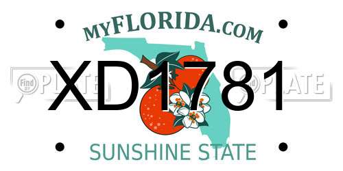 XD1781 Florida License Plate