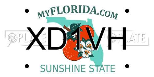 XD1VH Florida License Plate