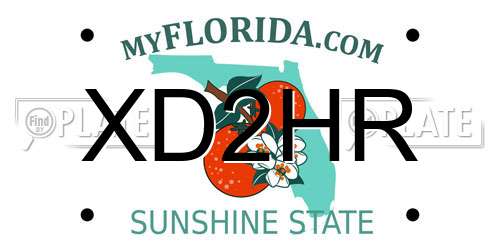 XD2HR Florida License Plate