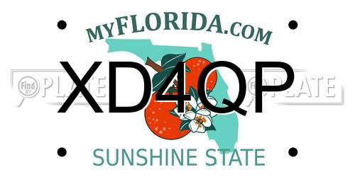 XD4QP Florida License Plate