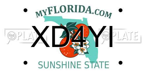 XD4YI Florida License Plate