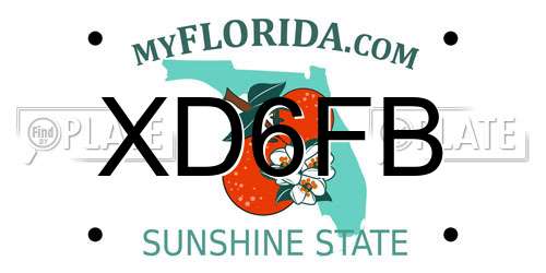XD6FB Florida License Plate