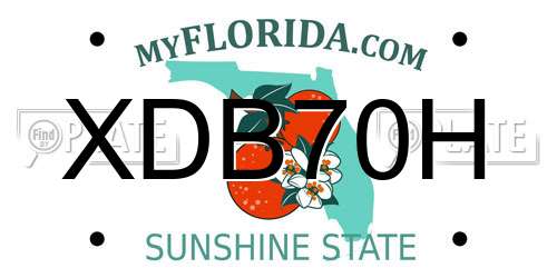 XDB70H Florida License Plate