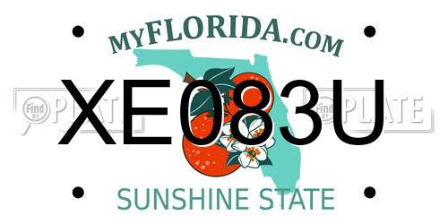 XE083U Florida License Plate