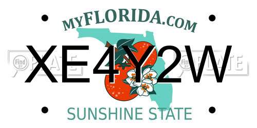 XE4Y2W Florida License Plate