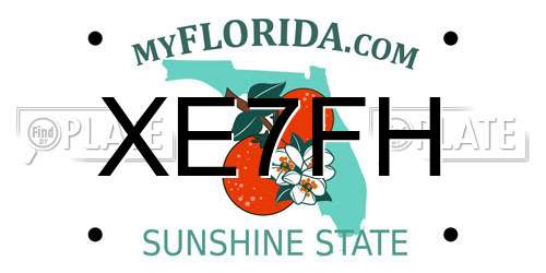 XE7FH Florida License Plate