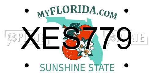XES779 Florida License Plate