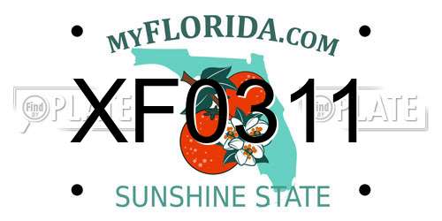 XF0311 Florida License Plate