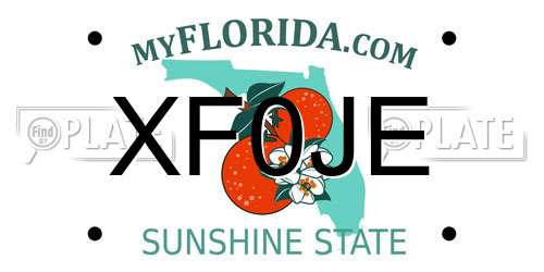 XF0JE Florida License Plate