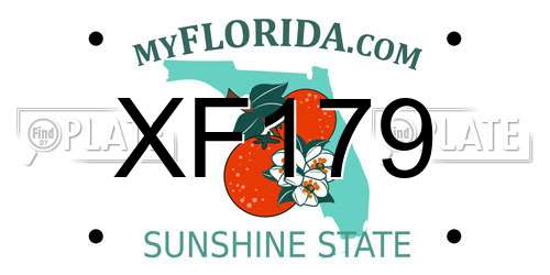 XF179 Florida License Plate
