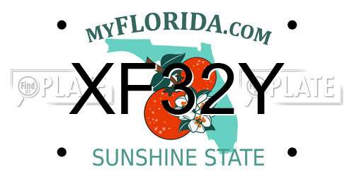 XF32Y Florida License Plate