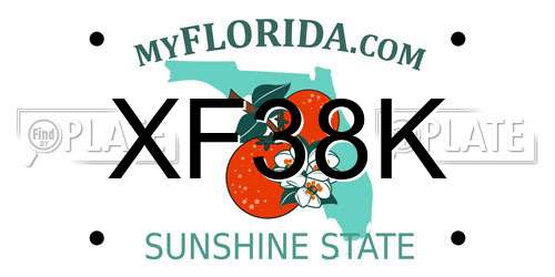 XF38K Florida License Plate