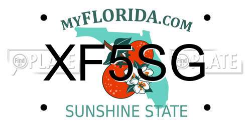 XF5SG Florida License Plate