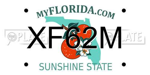XF62M Florida License Plate