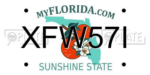 XFW57I Florida License Plate
