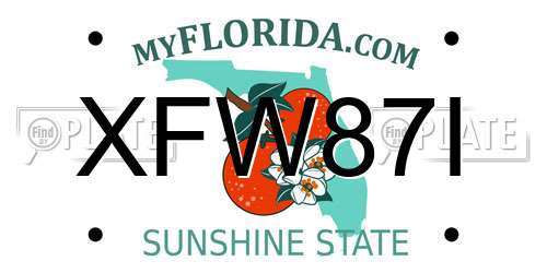XFW87I Florida License Plate