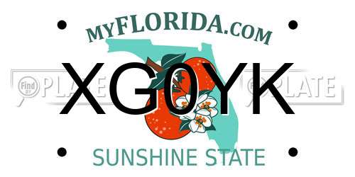 XG0YK Florida License Plate