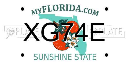 XG74E Florida License Plate