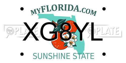 XG8YL Florida License Plate