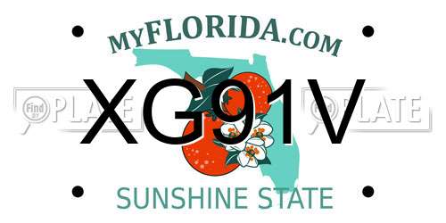 XG91V Florida License Plate