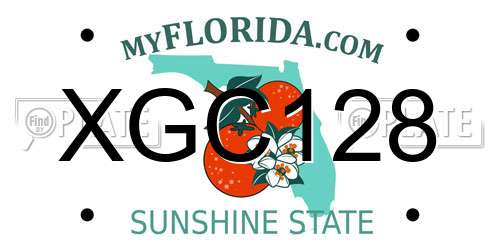 XGC128 Florida License Plate