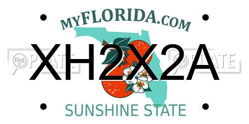 XH2X2A Florida License Plate