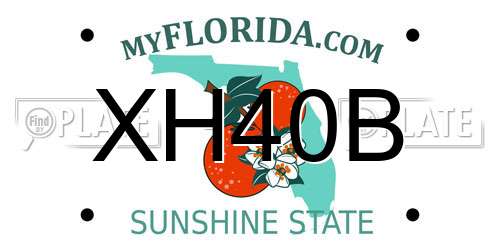 XH40B Florida License Plate
