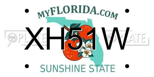XH51W Florida License Plate