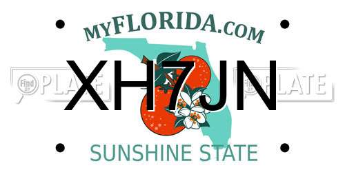 XH7JN Florida License Plate