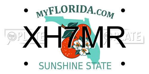 XH7MR Florida License Plate