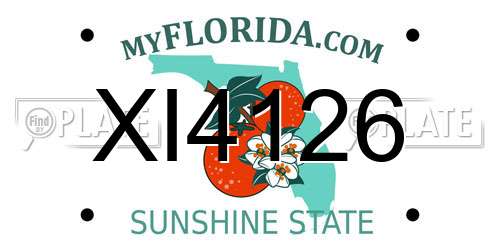 XI4126 Florida License Plate
