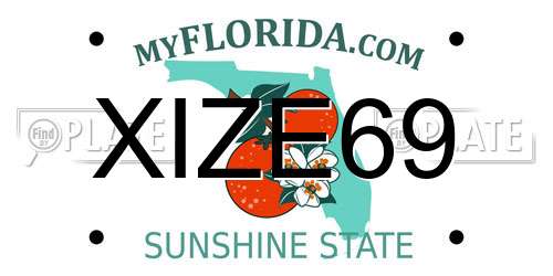 XIZE69 Florida License Plate