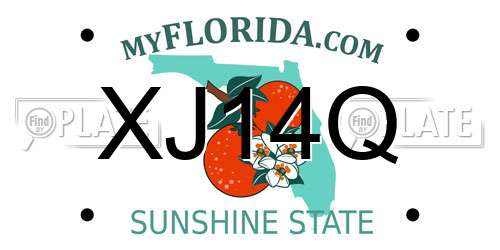 XJ14Q Florida License Plate