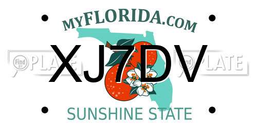XJ7DV Florida License Plate
