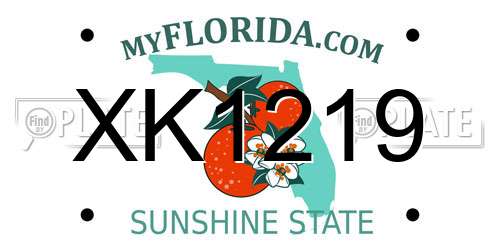 XK1219 Florida License Plate