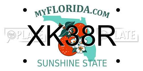 XK38R Florida License Plate