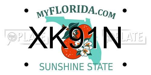XK91N Florida License Plate