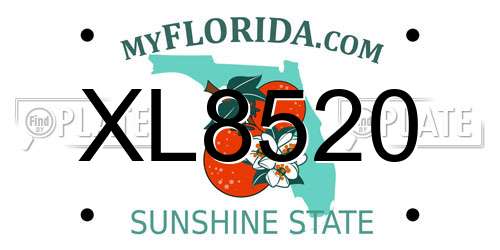 XL8520 Florida License Plate
