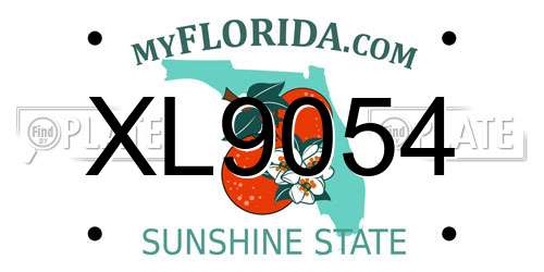 XL9054 Florida License Plate