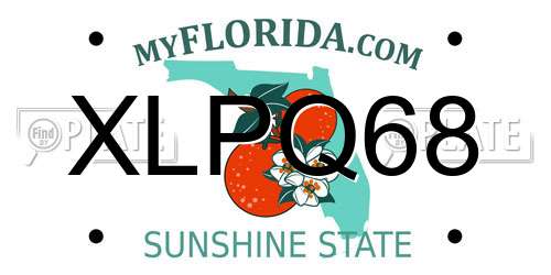 XLPQ68 Florida License Plate