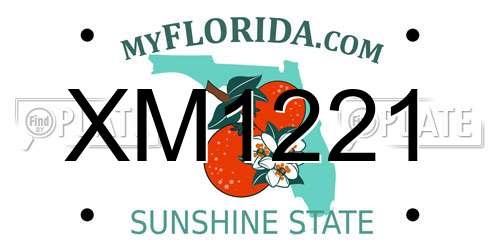 XM1221 Florida License Plate