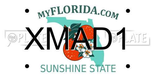 XMAD1 Florida License Plate