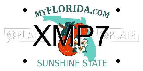 XMP7 Florida License Plate