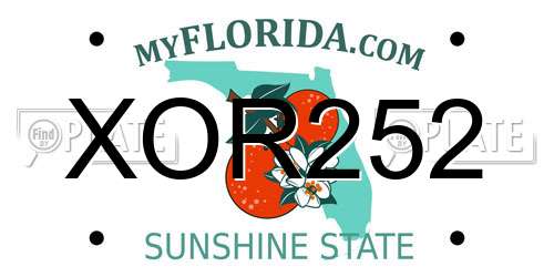 XOR252 Florida License Plate