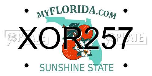 XOR257 Florida License Plate