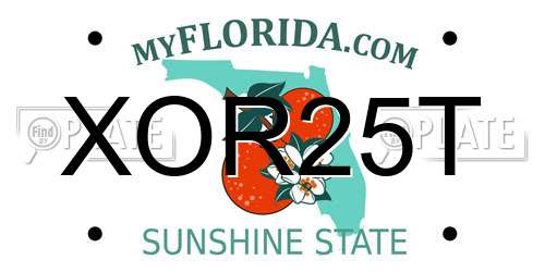 XOR25T Florida License Plate