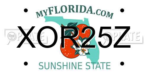 XOR25Z Florida License Plate